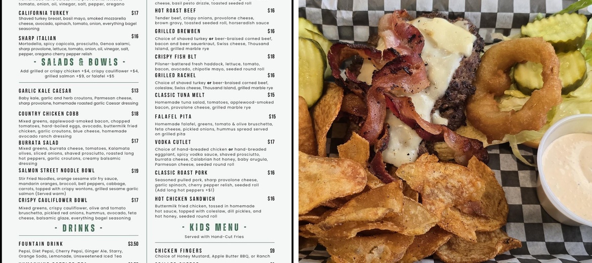 Elevated Eats Menu